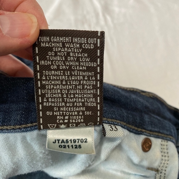 7 For All Mankind Men's Medium Wash Denim Distressed Knee Jeans‎ Size 33 - Picture 11 of 14